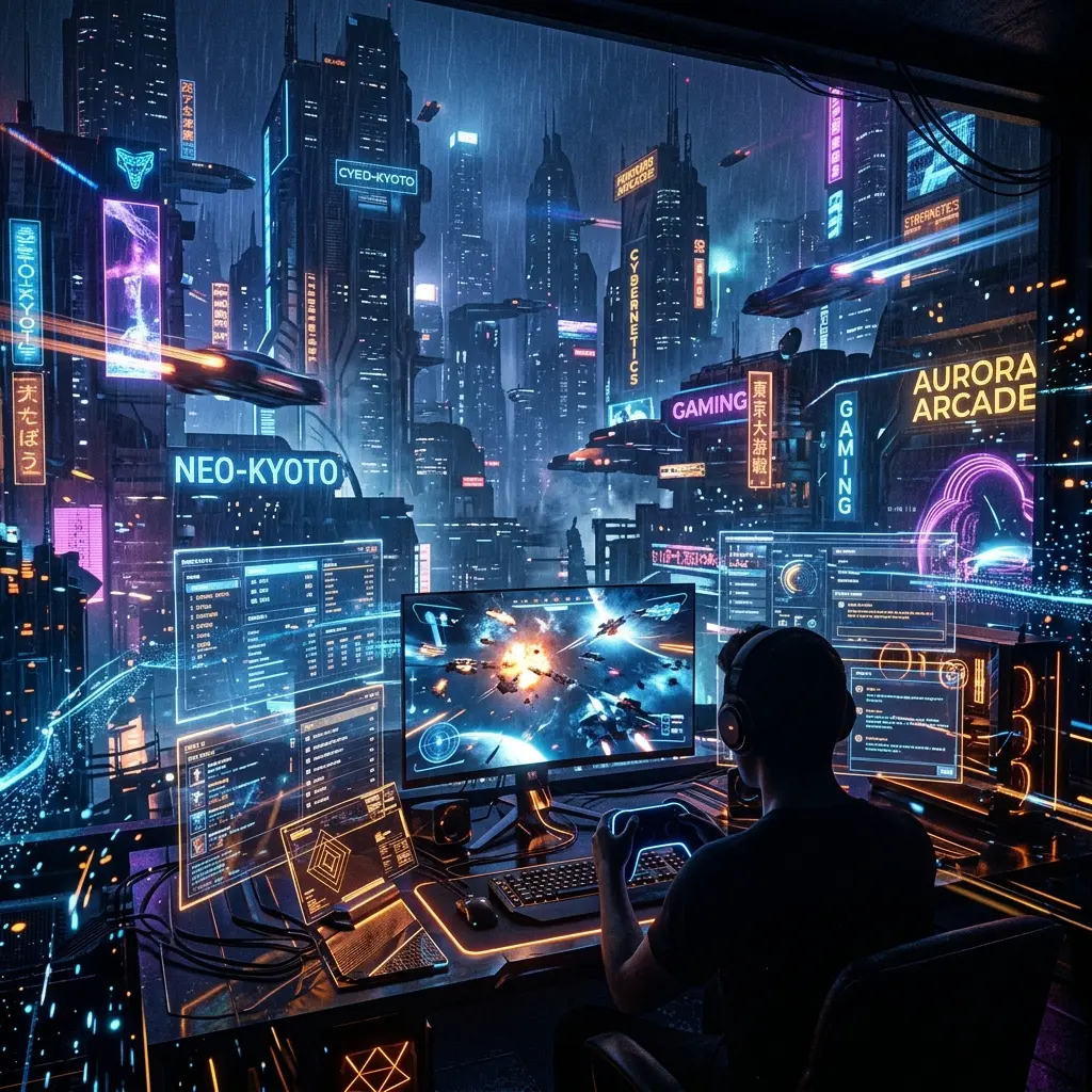 Futuristic Cyberpunk Gaming Background